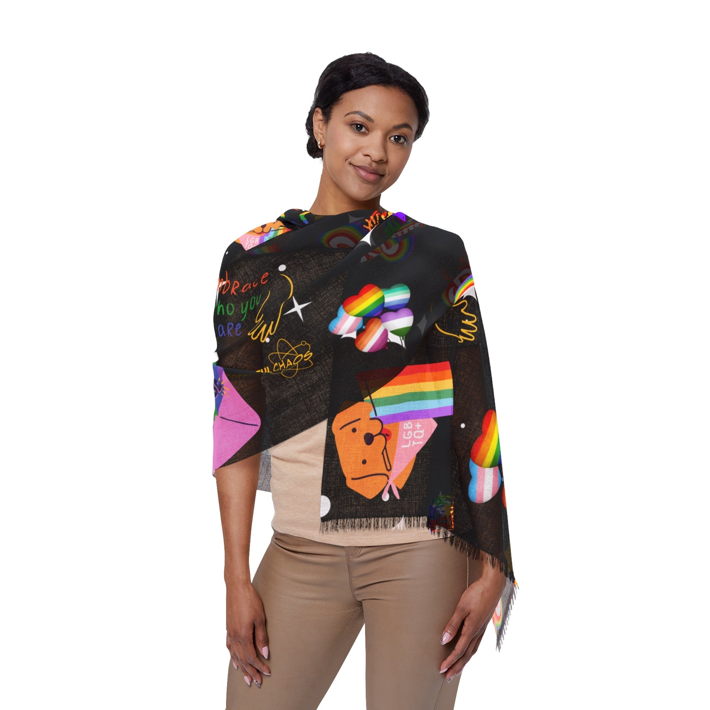 Rainbow Pride Embrace Sparkle Light Scarf