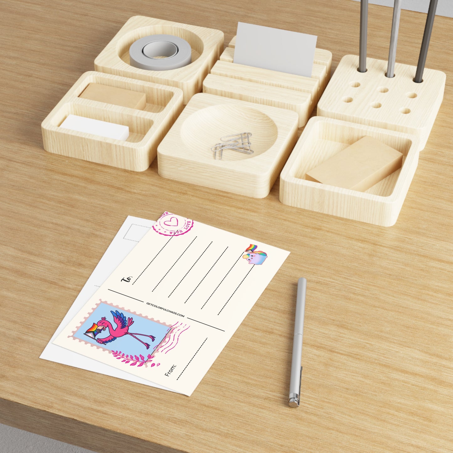 Franny Flamingo Pride Illustrated Postcards