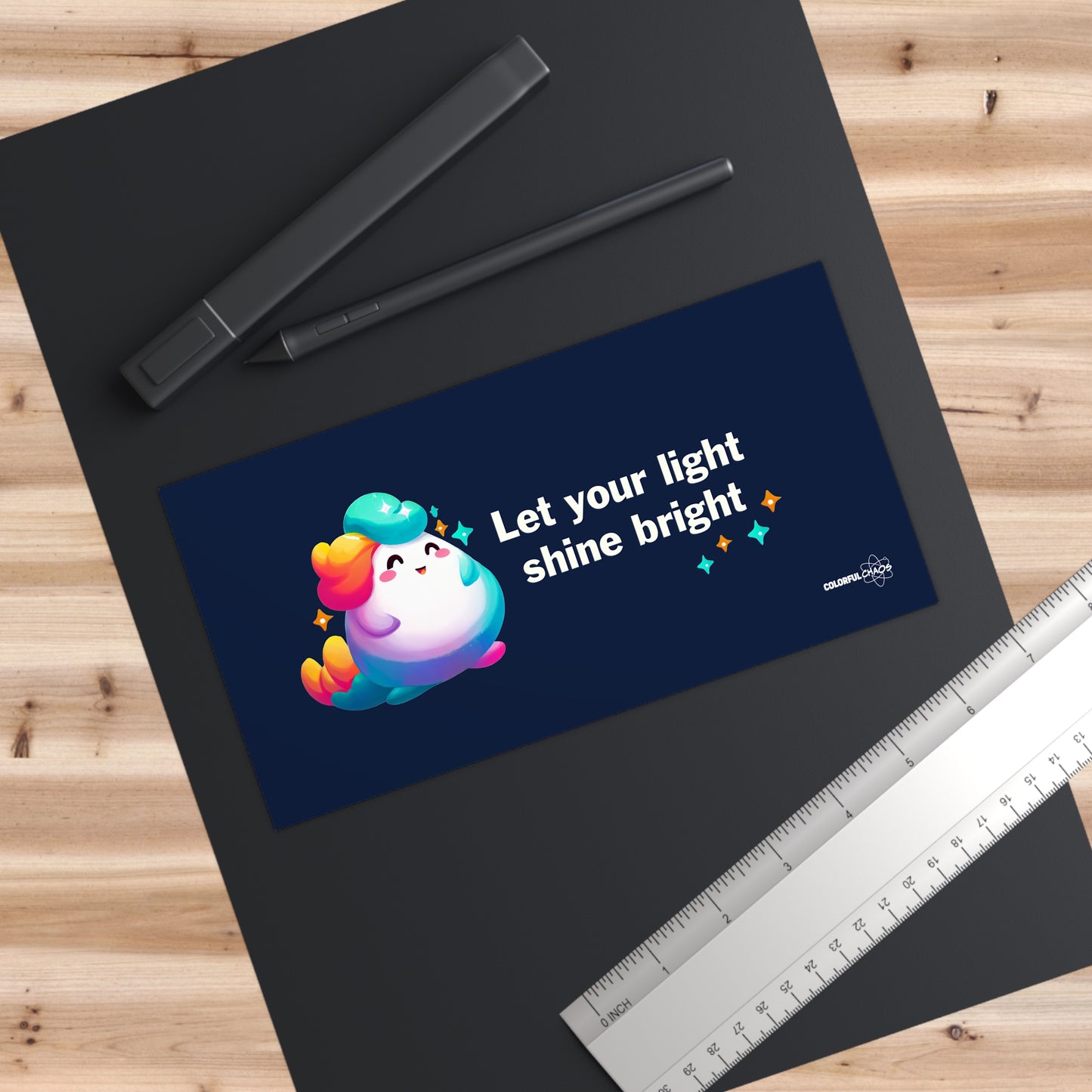 Let Your Light Shine Rainbow Puff  Bumper Stickers