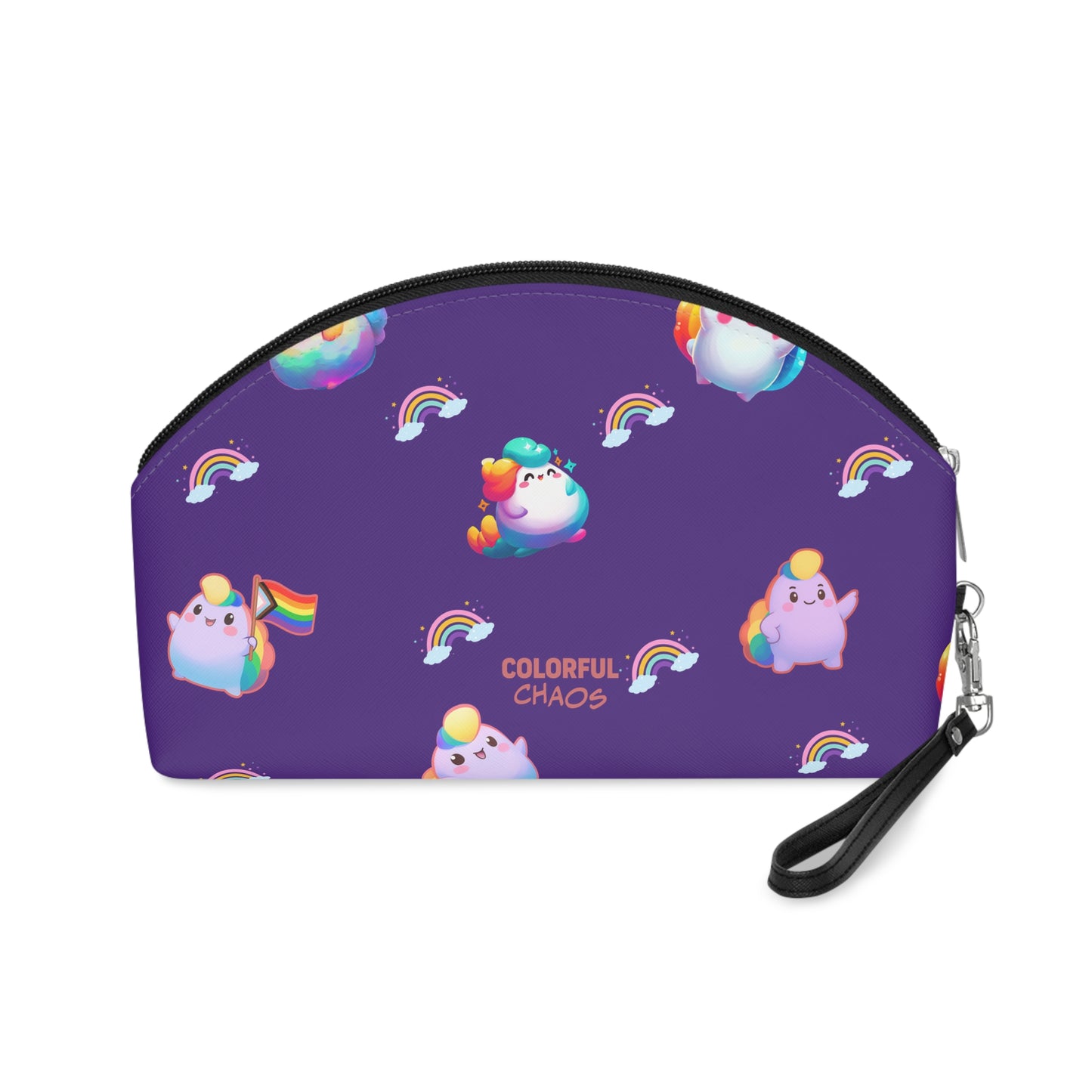 Rainbow Puffs  Deep Purple Makeup Bag