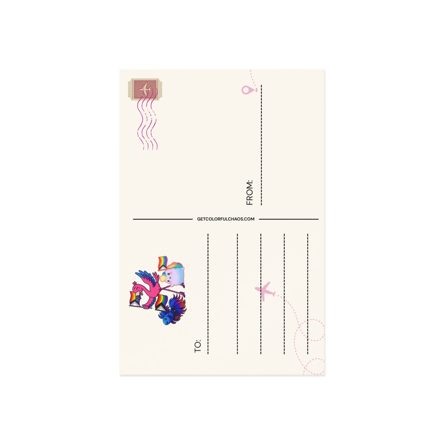 Colorful Chaos Pride  Ambassadors Illustrated Postcards