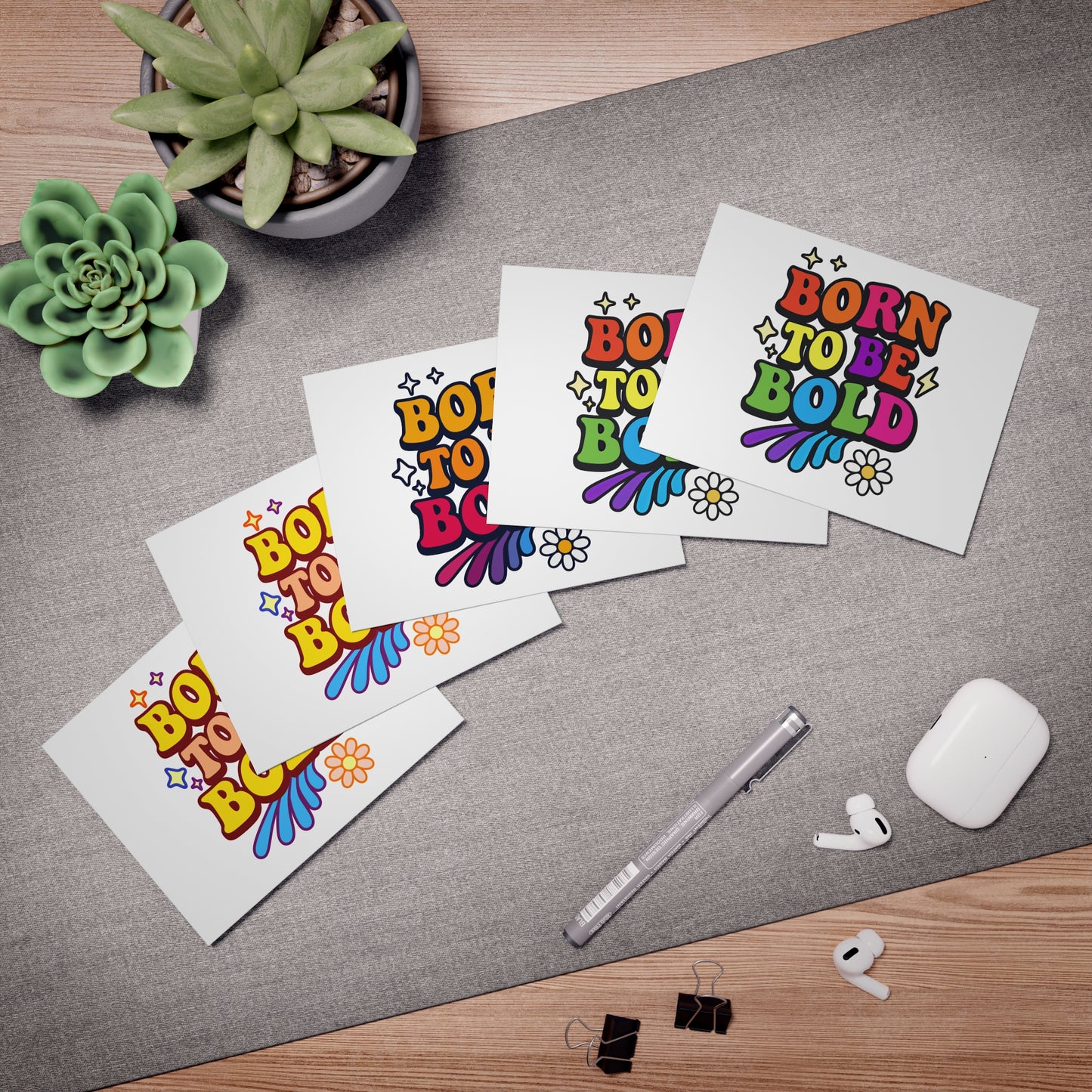 Born to be Bold Multi-Design Greeting Cards (5-Pack)