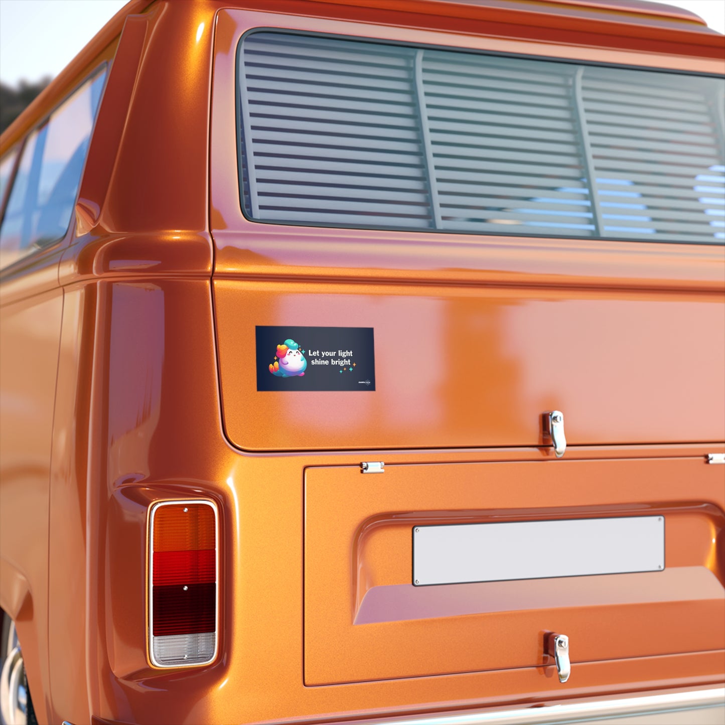 Let Your Light Shine Rainbow Puff  Bumper Stickers