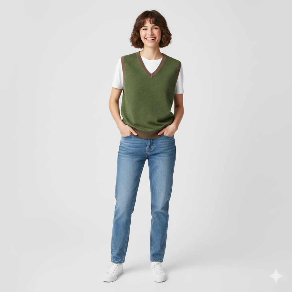 Antelope Knit V-neck Vest