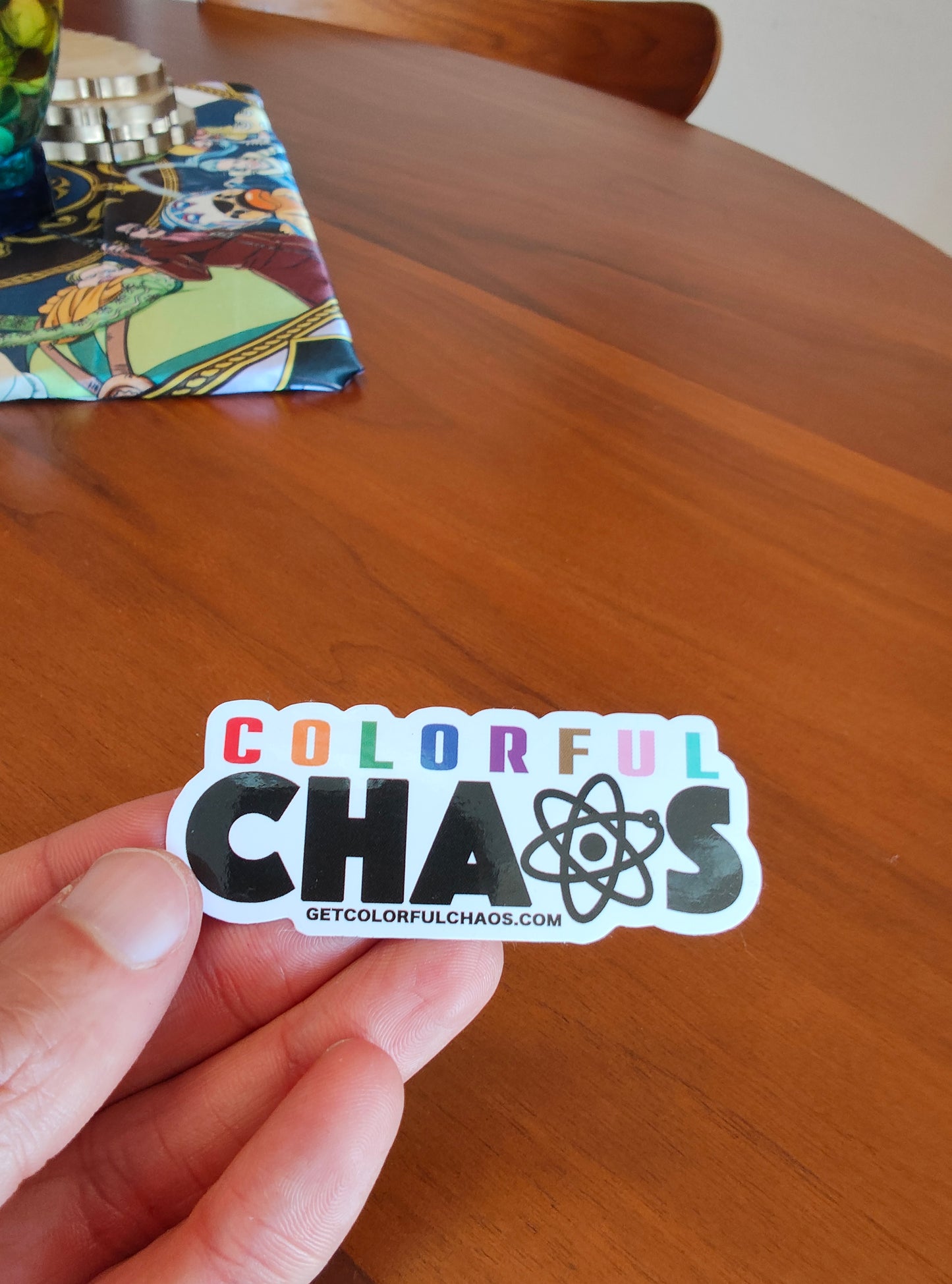Colorful Chaos Vertical Logo Bubble-free Sticker