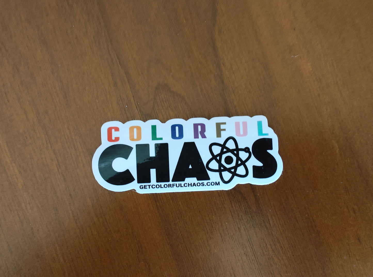 Colorful Chaos Vertical Logo Bubble-free Sticker