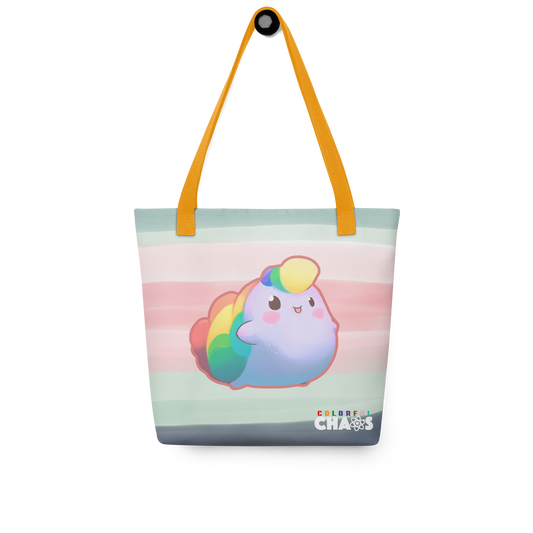 Colorful Chaos Rainbow Puff Tote Bag